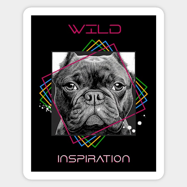 French Bulldog Dog Wild Nature Animal Illustration Art Drawing Sticker by Cubebox